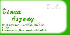 diana aszody business card